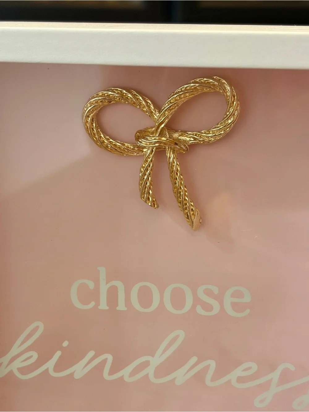 Choose Kindness Everyday Pink Art glass box with Gold Bow -6”x 6”